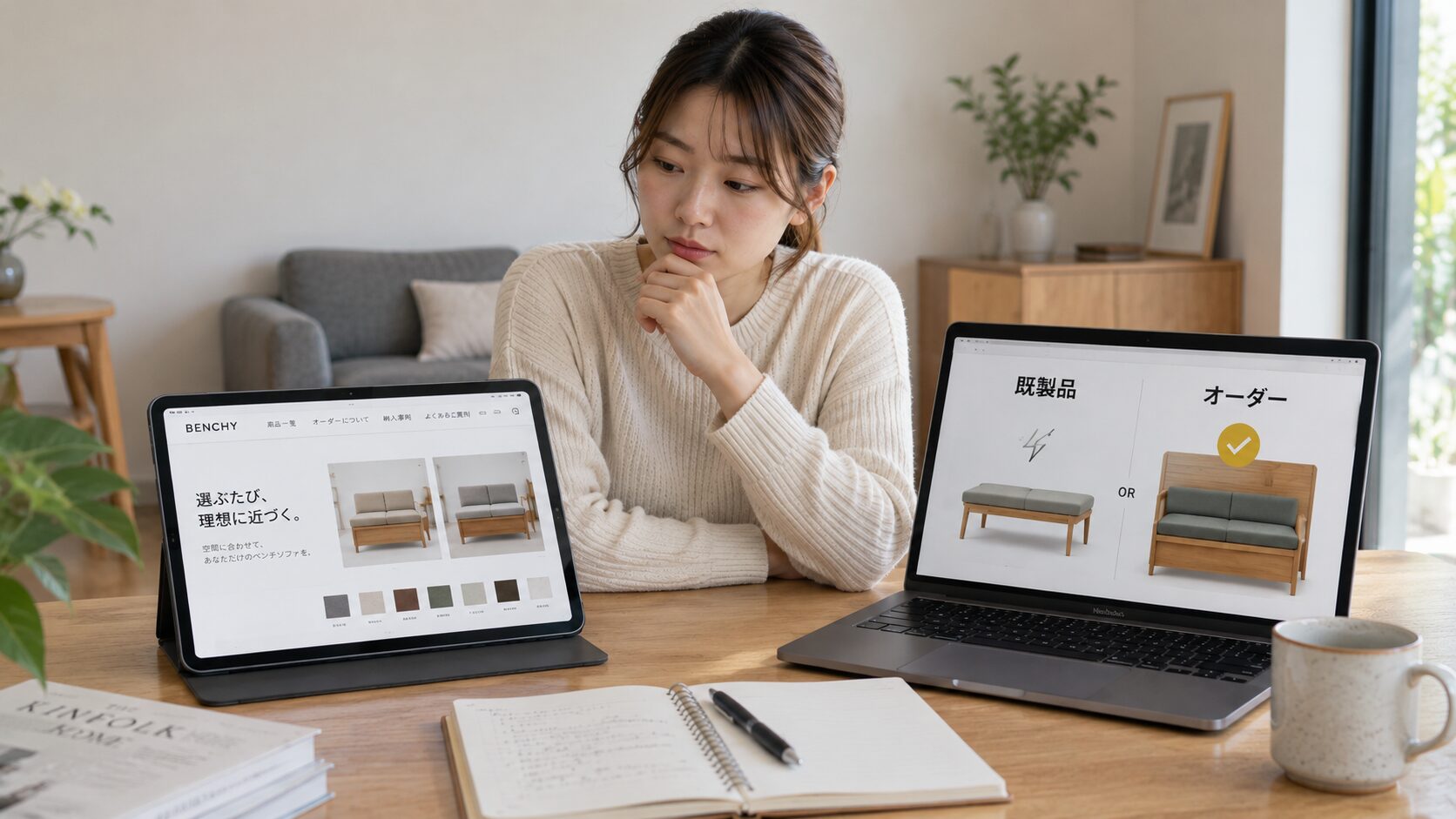 オーダーベンチソファの価格と手軽さ